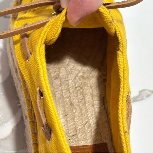 Tory Burch | Women’s Yellow Espadrilles Boat Shoes Jute Size 7 - Picture 8 of 13